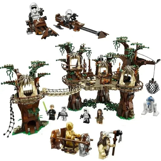 Disney 1990PCS Star Plan Wars Ewok Village Building Blocks Toys Bricks for Children Compatible with 10236 Christmas Gift